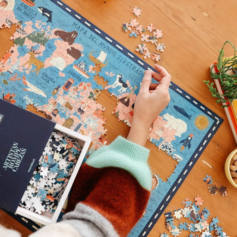 Puzzle. 1000PZ MAPA DEL MUNDO ILUSTRADO