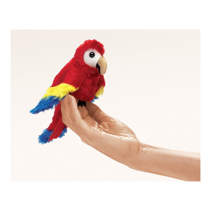 Títere de dedo. MINI GUACAMAYA ROJA