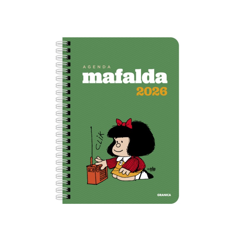 Agenda. MAFALDA 2026. ANILLADA MODULOS VERDE.