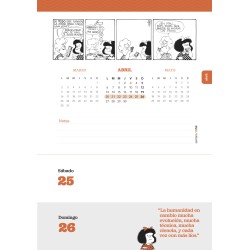Agenda. MAFALDA 2026. ANILLADA MODULOS VERDE.