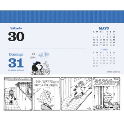 Calendario. MAFALDA 2026. ESCRITORIO. ROJO.