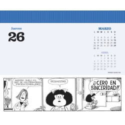Calendario. MAFALDA 2026. ESCRITORIO. ROJO.