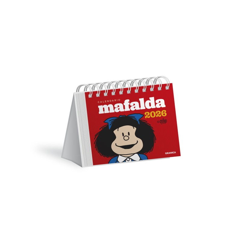 Calendario. MAFALDA 2026. ESCRITORIO. ROJO.