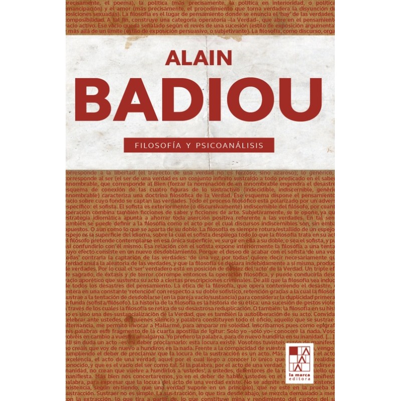 Libro. Filosofía y psicoanálisis (reed). Alain Badiou
