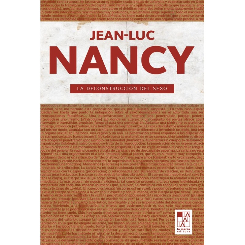 Libro. La deconstrucción del sexo. Jean Luc Nancy