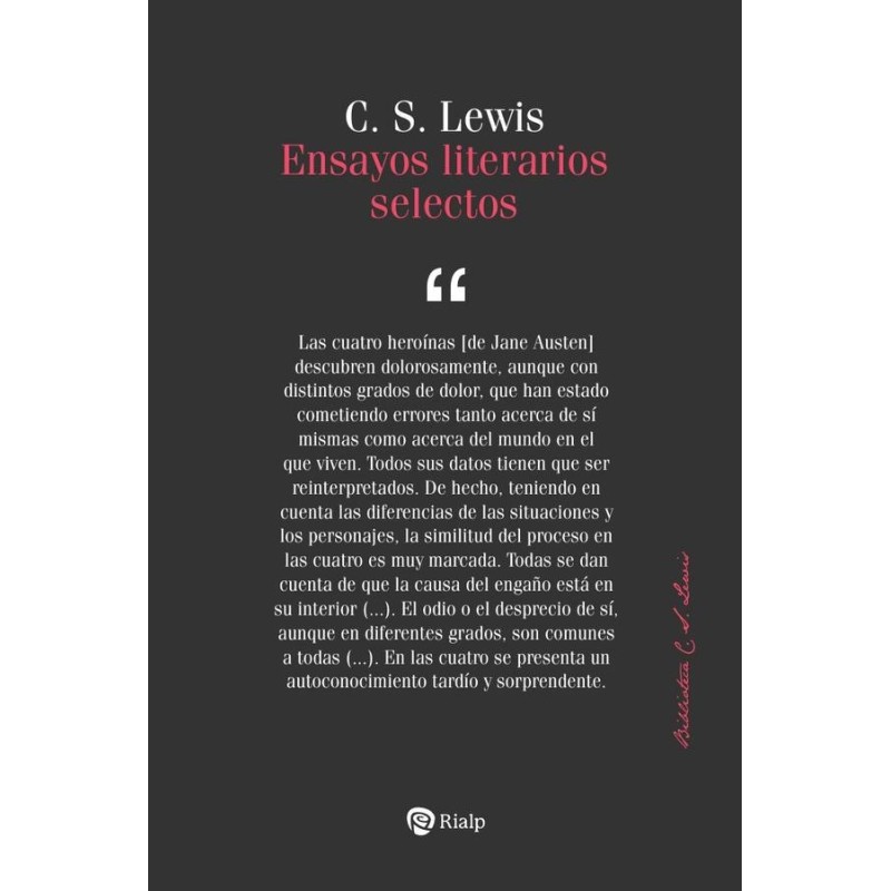 Libro. ENSAYOS LITERARIOS SELECTOS. CS LEWIS