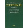 Libro.  MUNDO COMO VOLUNTAD Y REPRESENTACION I. Arthur Schopenhauer