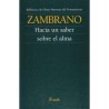 Libro. HACIA UN SABER SOBRE EL ALMA. ZAMBRANO