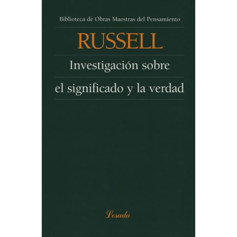 Libro. INVESTIGACION SOBRE EL SIGNIFICADO Y LA VERDAD. RUSSELL