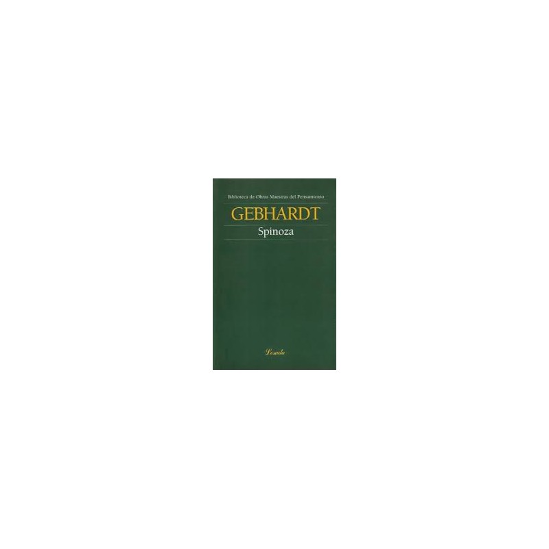 Libro. SPINOZA. Carl Gebhardt