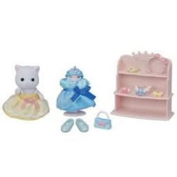 Figura. Set vestidor de princesa Lyra, gato persa. Sylvanian Families. Ternurines