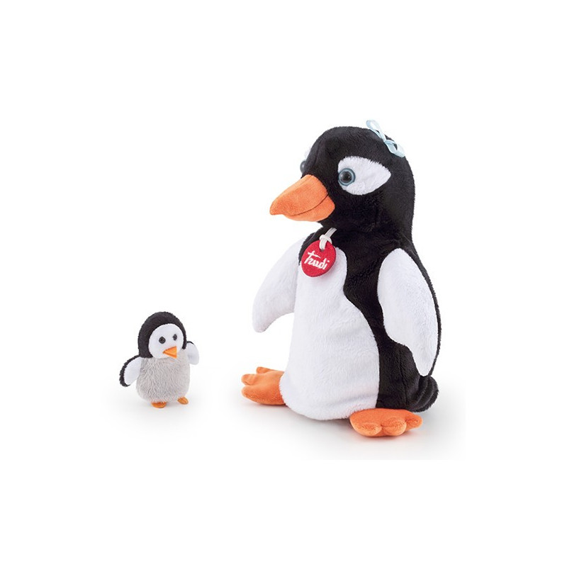 Títere. MAMÁ PINGÜINO CON BEBÉ - Trudi