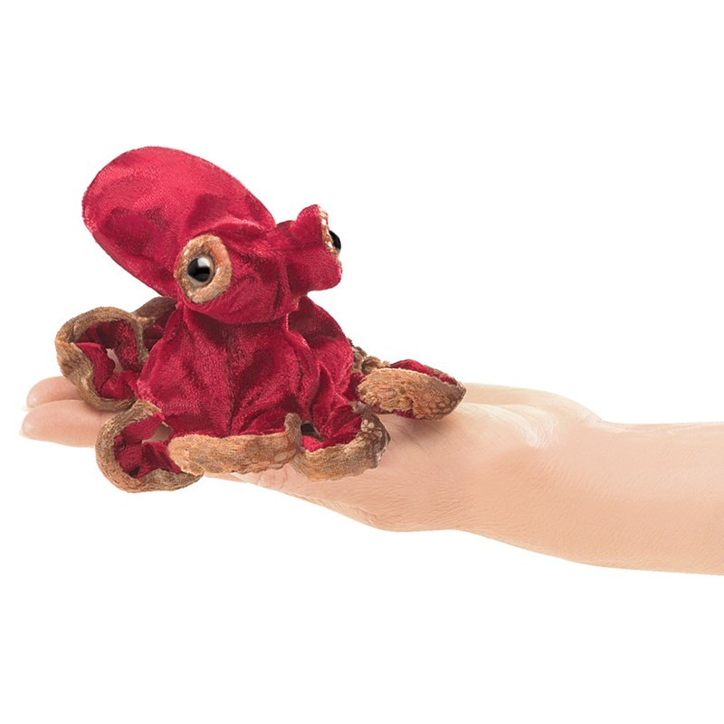 Títere de dedo. MINI PULPO ROJO