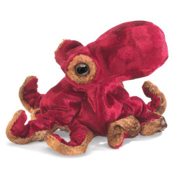 Títere de dedo. MINI PULPO ROJO