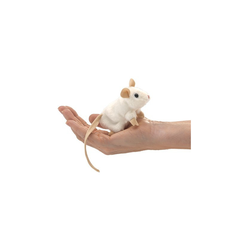 Títere de dedo. MINI RATÓN BLANCO